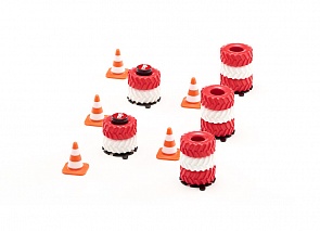 Игровой набор - Дорожные заграждения в виде шин и конусов (Siku, 6854k)